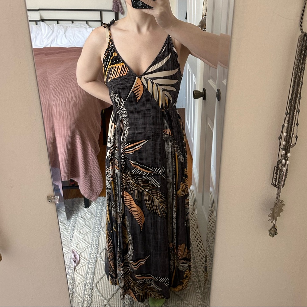 Tropical Print Maxi Dress Women’s Small